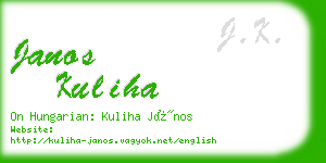 janos kuliha business card